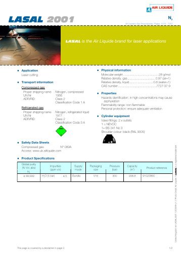 LASAL 2001 Specification - Air Liquide UK