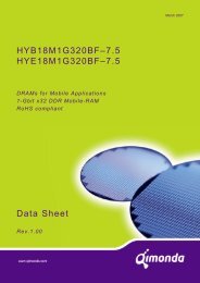 HYB18M1G320BF–7.5 HYE18M1G320BF–7.5 Data Sheet - UBiio