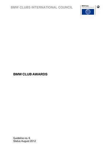 Guideline 6: BMW CLUB AWARDS (PDF, 94 kB) - BMW Clubs