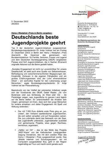 Deutschlands beste Jugendprojekte geehrt