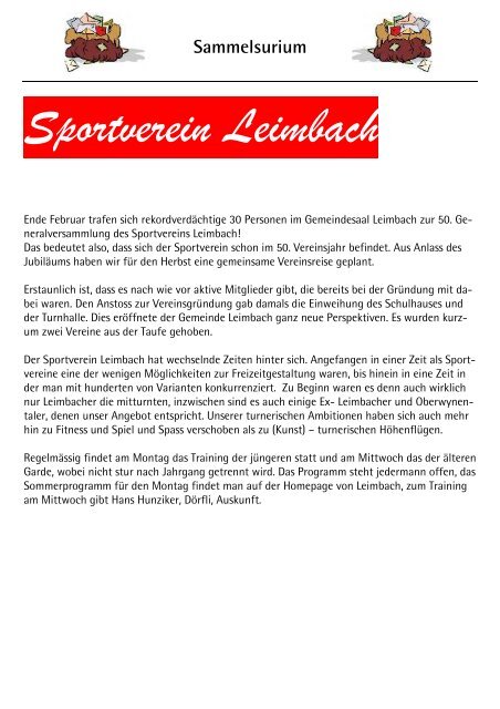 Ausgabe Mai 2012 - Leimbach