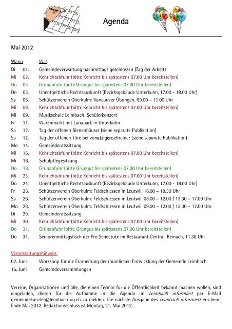 Ausgabe Mai 2012 - Leimbach