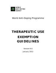 therapeutic use exemption guidelines - World Anti-Doping Agency