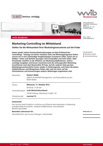 Marketing-Controlling im Mittelstand - Liebich & Partner Management