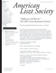 the 2007 Great romantics Festival - American Liszt Society