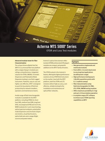 Acterna MTS 5000e Series - Mpieletronica.com.br