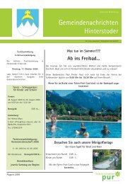 Gemeindenachrichten Hinterstoder - Hinterstoder - Land ...