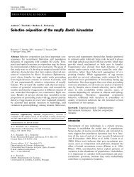 Selective oviposition of the mayfly Baetis bicaudatus - Department of ...