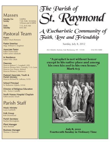 parish bulletin board - St. Raymond - East Rockaway NY