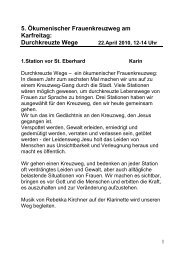 Ãkum. Frauenkreuzweg 2011 - Texte - Jahr des Gottesdienstes