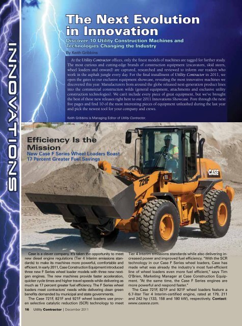 View Full December PDF Issue - Utility Contractor Online