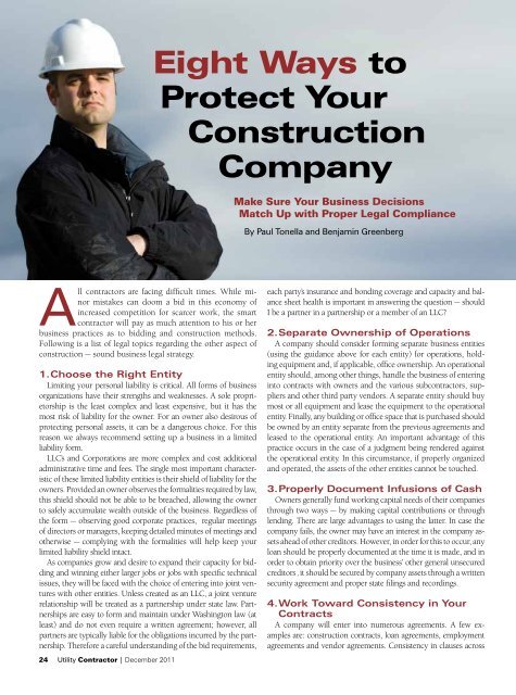 View Full December PDF Issue - Utility Contractor Online