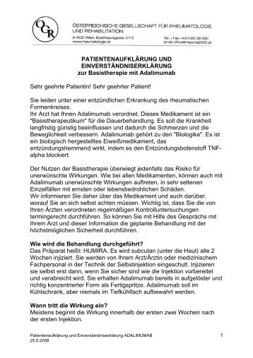 PATIENTENAUFKLÄRUNG UND EINVERSTÄNDNISERKLÄRUNG ...