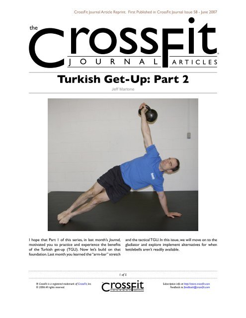 Turkish sit up discount crossfit