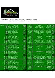 Resultados SMTB 2009 Licanray - Villarrica 70 Kms.