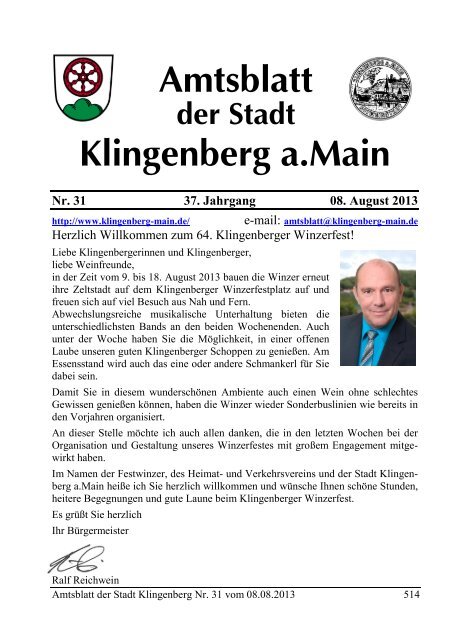 aktuelle Ausgabe - Klingenberg am Main