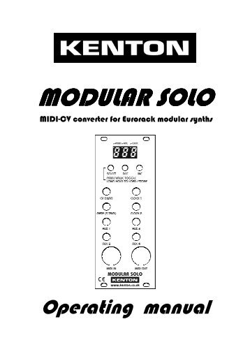 Modular Solo Manual (pdf 375Kb) - Kenton Electronics