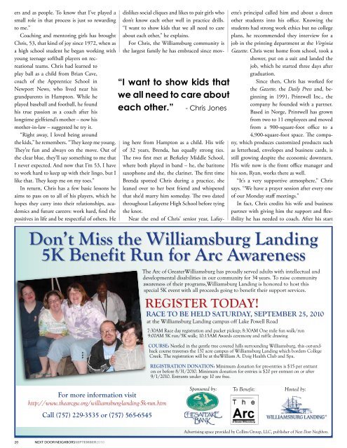 September - Williamsburg , VA Magazine , Next Door Neighbors