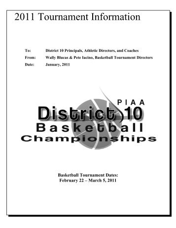 2011 Tournament Information - PIAA District 10