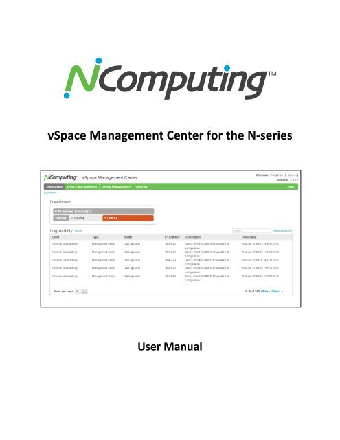 vSpace Management Center for the N-series