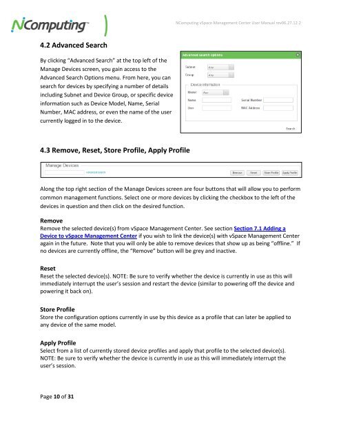 vSpace Management Center for the N-series