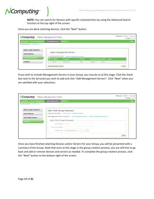 vSpace Management Center for the N-series