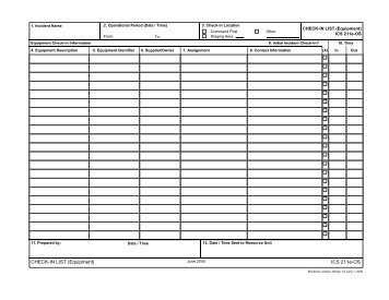 CHECK-IN LIST (Equipment) ICS 211e-OS