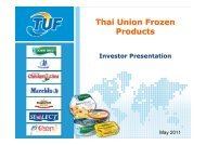 Thai Union Frozen Products - Investor Relations