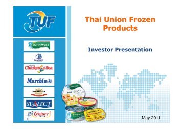 Thai Union Frozen Products - Investor Relations