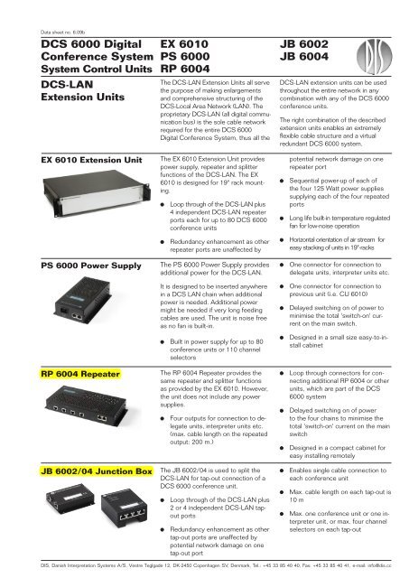 Dcs 6000 Digital Conference System Ex 6010 Ps 6000 Rp Dis Dcs 6000 Digital Conference System Ex 6010 Ps 6000 Rp Dis