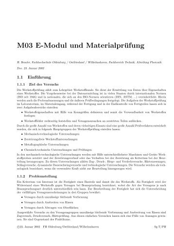 M03 E-Modul und MaterialprÃƒÂ¼fung - Technik
