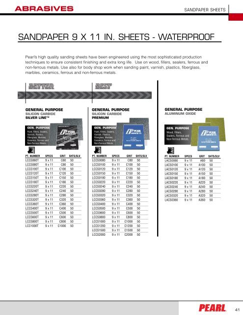 Pearl Abrasives Catalog, from Best Materials