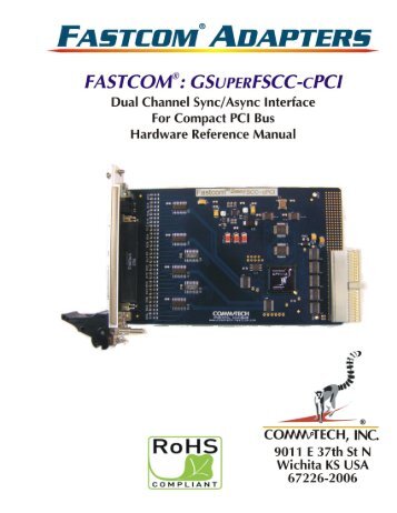 Fastcom: GSuperFSCC-cPCI - Commtech-fastcom.com