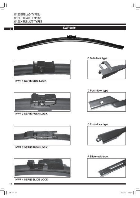 WISSERBLAD TYPES/ WIPER BLADE TYPES/ WISCHERBLATT ...