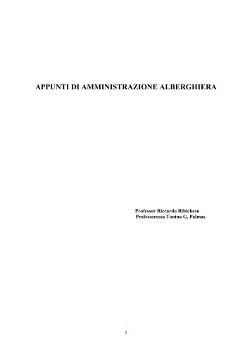 Appunti di amministrazione alberghiera - Istituto Professionale ...