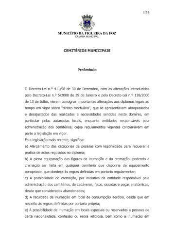 Regulamento dos CemitÃƒÂ©rios Municipais - Freguesia de S. JuliÃƒÂ£o da ...