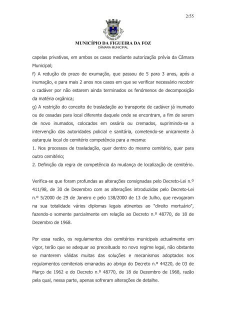 Regulamento dos CemitÃƒÂ©rios Municipais - Freguesia de S. JuliÃƒÂ£o da ...