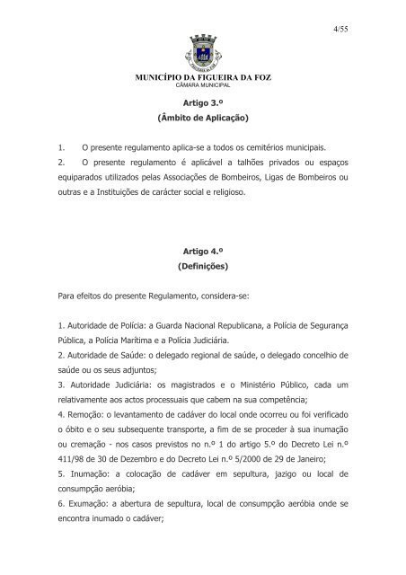 Regulamento dos CemitÃƒÂ©rios Municipais - Freguesia de S. JuliÃƒÂ£o da ...