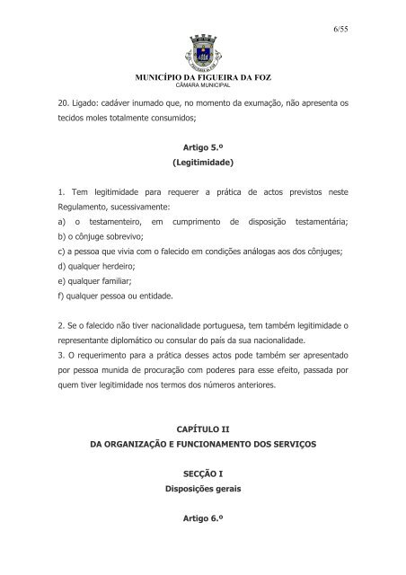 Regulamento dos CemitÃƒÂ©rios Municipais - Freguesia de S. JuliÃƒÂ£o da ...