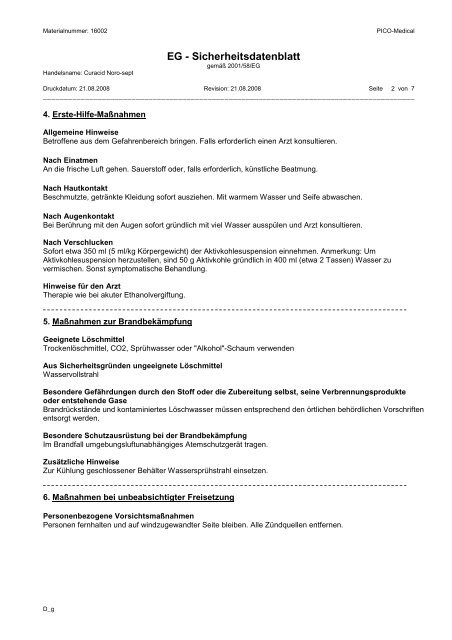 SDB Curacid Noro-sept - PICO-Medical GmbH