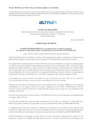 CommuniquÃ© de presse - Augmentation de capital ... - Info-financiere.fr
