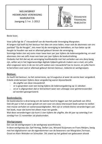 Nieuwsbrief 1 - Heemkunde Margraten