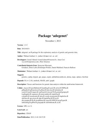 Package 'adegenet'