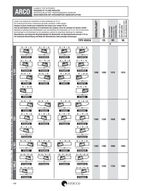 Stocco Preisliste 2013 - Duschking