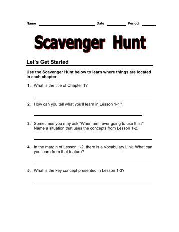 Student Answer Sheet for Owl Scavenger Hunt - Lakelandschools.us