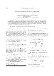 Factorisation patterns of division polynomials - Institutt For ...