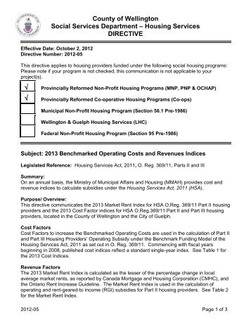 Wellington and Guelph Housing Services - County of Wellington