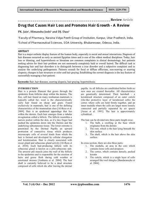 Drug that Causes Hair Loss and Promotes Hair Growth - A Review