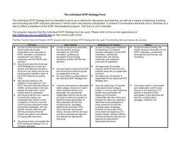 The Individual NTIP Strategy Form The Individual NTIP Strategy form ...