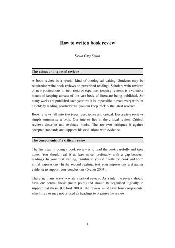 How to write a critical analysis book report